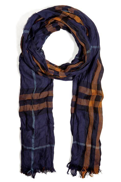 Burberry Giant Blue Check Cashmere Scarf 